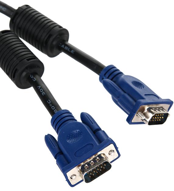 Кабель монитор-SVGA card (15M-15M) 1,8м 2 фильтра Aopen/Qust VCOM AOpen VGA (m) - VGA (m) 1.8м (ACG341AD-1.8M) фото 2