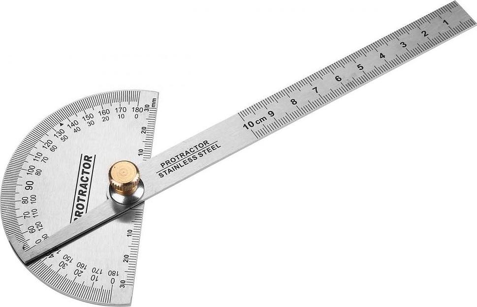 Транспортир с линейкой из нержавеющей стали 198мм DEKO DKM198 фото 3