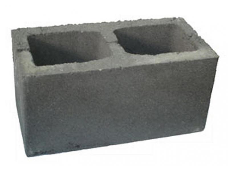 Пескобетонный блок двухпустотный Серый фото 1