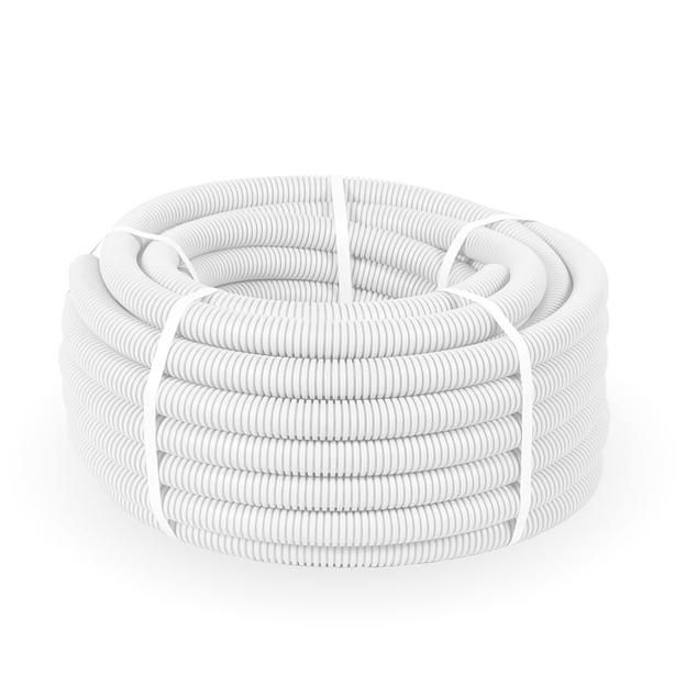 Промрукав PR02.0216 Труба гофрированная ПЛЛ легкая 350 Н безгалогенная (HF) негорючая (НГ) белая с/з д25 (уп. 50 м) фото 2