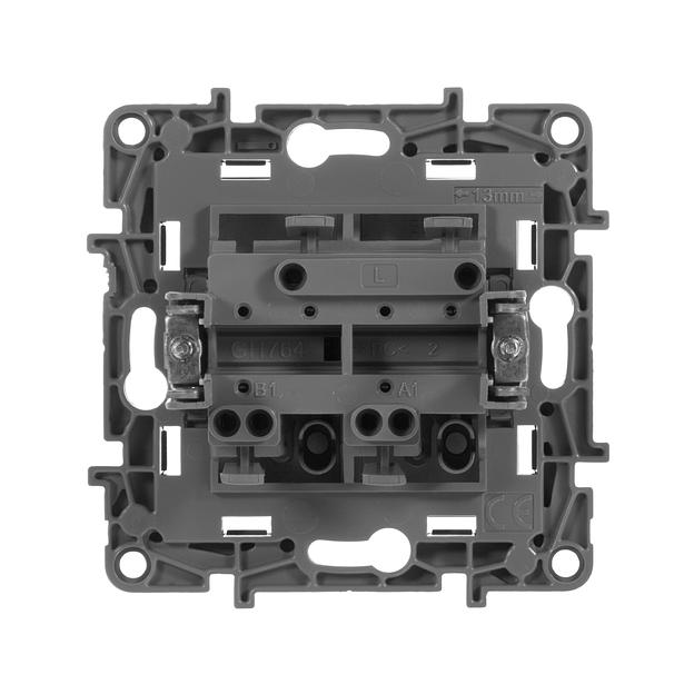 Выключатель двухклавишный, автоматические клеммы, Etika, 10AX, 250В~, антрацит Legrand 672602 фото 2