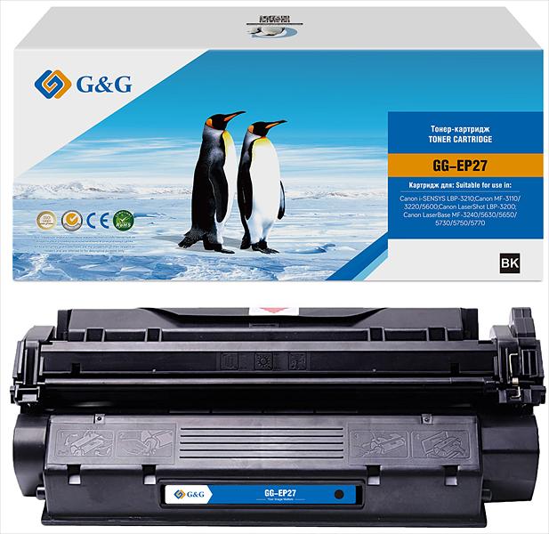 Тонер-картридж G&G toner-cartridge for Canon i-SENSYS LBP-3210;Canon MF-3110/3220/5600;Canon LaserShot LBP-3200;Canon LaserBase MF-3240/5630/5650/5730/5750/5770 without chip 2500 pages гарантия 36 мес. (GG-EP27) фото 1