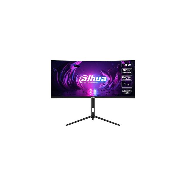 30" Монитор Dahua DHI-LM30-E330CA, 2560x1080, VA, 200Гц, 2хHDMI, 2хDP, изогнутый, черный фото 1