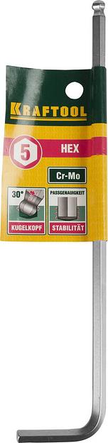 KRAFTOOL HEX-Ball 5 мм, шестигранный ключ с шаром, Cr-Mo (27437-5) фото 2