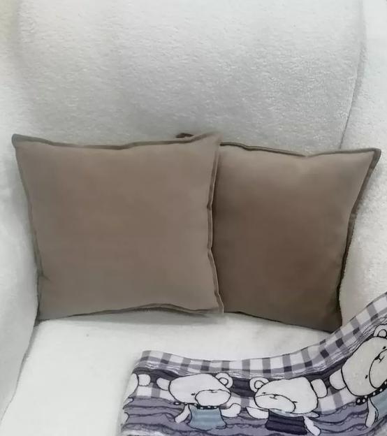 Декоративная подушка на диван 1 шт бежевый цвет ОПТ фото 2