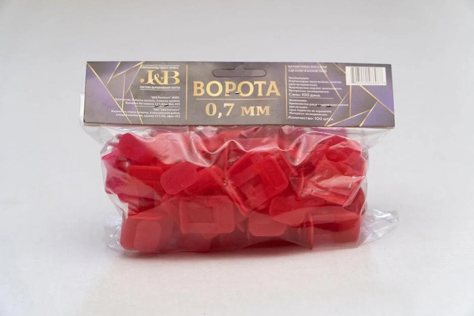 Система выравнивания плитки J&B Зажим Ворота 0,7 мм, 100 шт фото 1