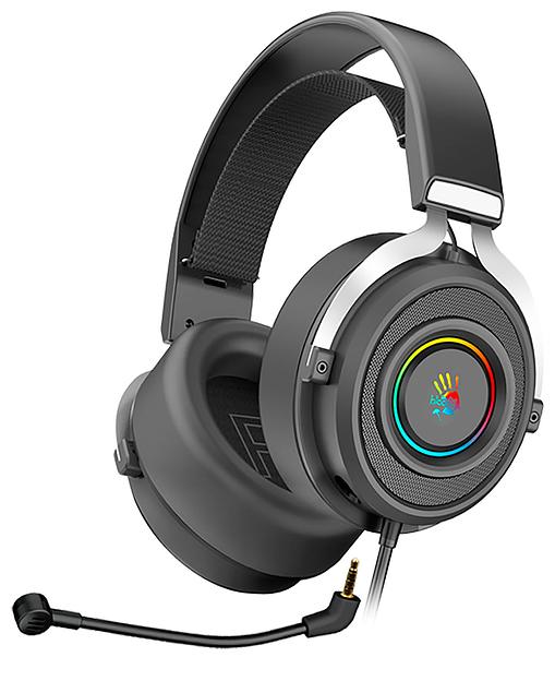 Наушники с микрофоном A4Tech Bloody G535 черный/серебристый 2м мониторные USB оголовье (G535) фото 1