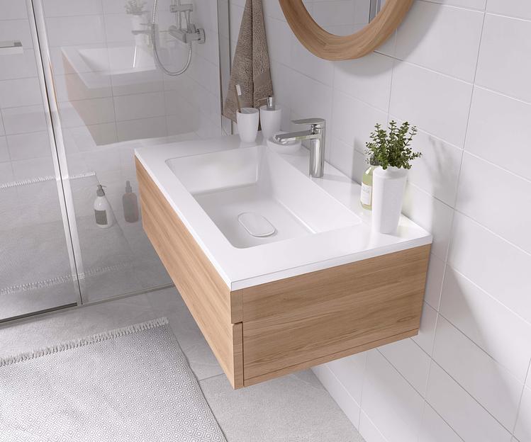 Раковина для ванной полувстраиваемая Uperwood Modul 80 см, белая глянцевая фото 3