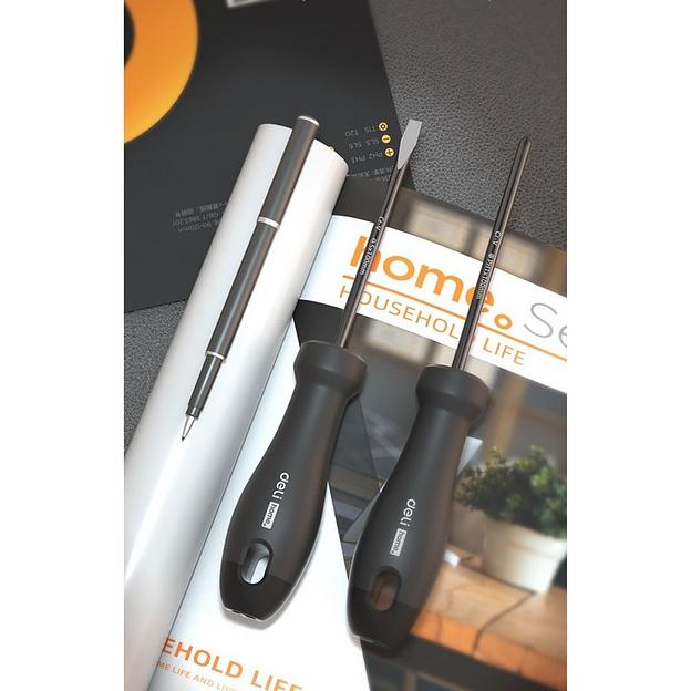 Набор отверток "Home Series Gray" Deli HT1006C 6шт SL3x75+SL5x100+SL6x150+PH0x75+PH1x100+PH2x150, эксклюзивный дизайн, рукоятка из высококачественного софттач пластика фото 7