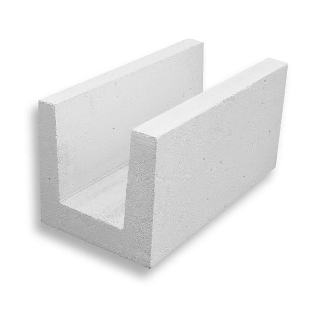 U-блок из газобетона D500, 200х250 мм фото 1