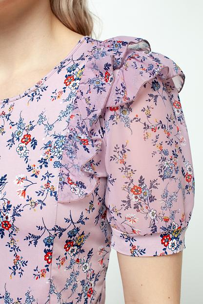 Блузка женская  4106-22/04/Розовый, синий  фото 5