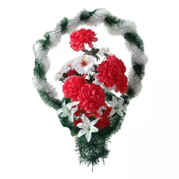 Рит-ная корзина Чабан (шафраны,лилии,маки) ф253-р140-н90-н159-г327-г464-г494-г550 95см фото 1