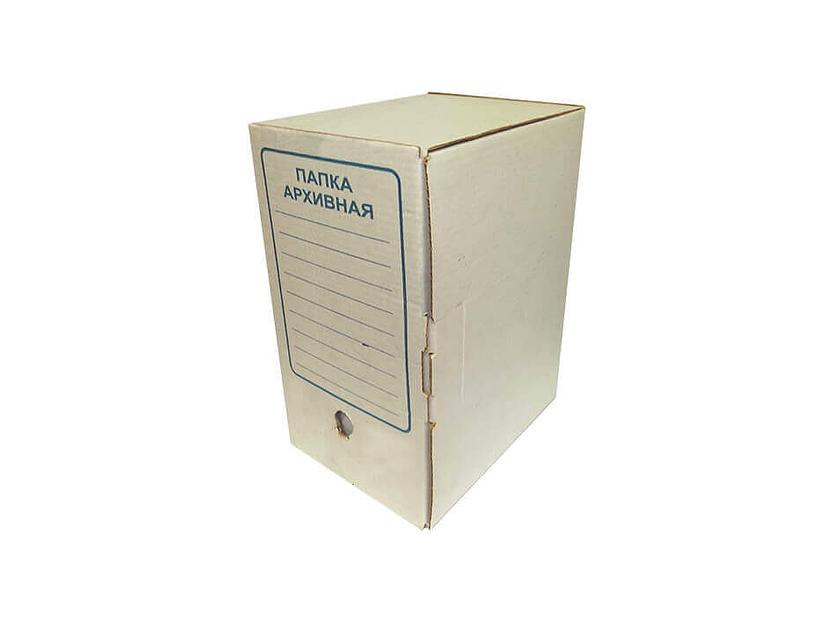 Гофрокороб архивный 345×260×200 мм самосборный из гофрокартона с белым слоем с флексопечатью, опт фото 1