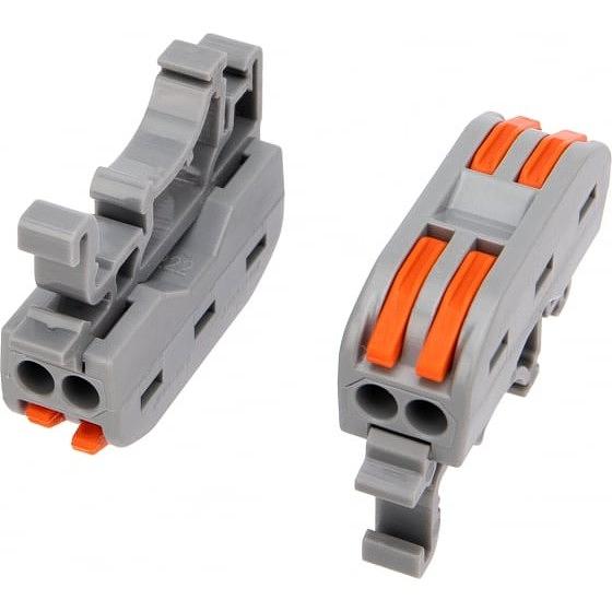 Rexant 07-5239 Клемма СМК 222-422D проходная 2-полюсная, с креплением на DIN-рейку (0,08-4 мм?) серая (50 шт./уп.) фото 1