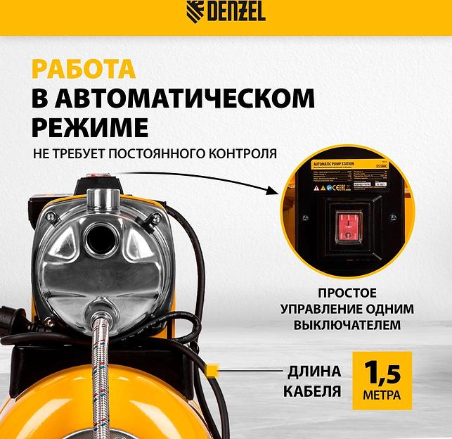 Насосная станция центробежный Denzel PS1000X 1000Вт 3500л/час (97211) фото 4