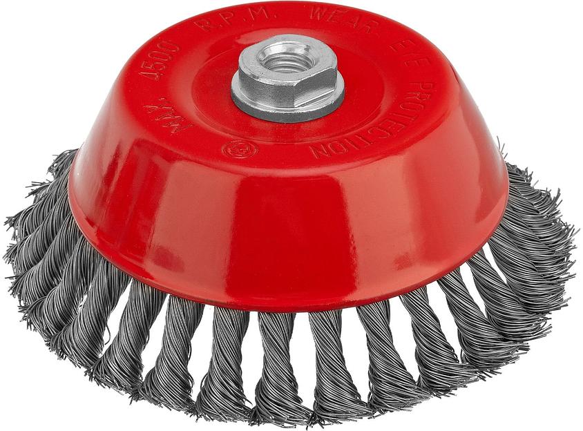 Щетка дисковая по мет. Matrix 74629 d=150мм d(посад.)=14мм (угловые шлифмашины) (упак.:1шт) фото 1