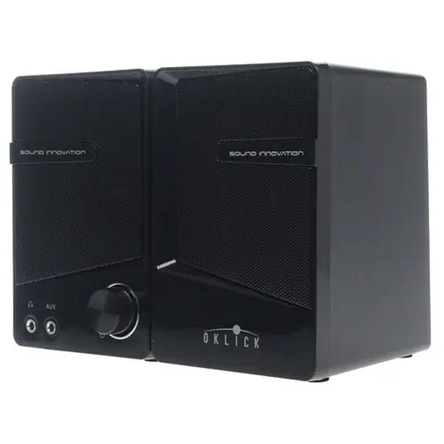 Колонки Oklick OK-126 2.0 черный 6Вт портативные фото 1