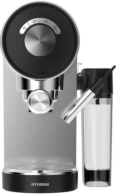 Кофеварка рожковая Hyundai HEM-4305 1350Вт серебристый/черный фото 2