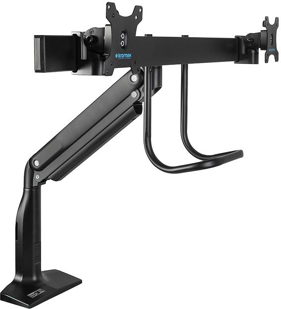 Кронштейн для мониторов Kromax OFFICE-20 черный 17"-35" макс.10кг настольный поворот и наклон фото 1