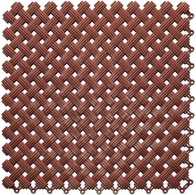 Aqua – антискользящее дренажное покрытие, Цвет Коричневый RAL 8025, Толщина модуля 9 мм. фото 1