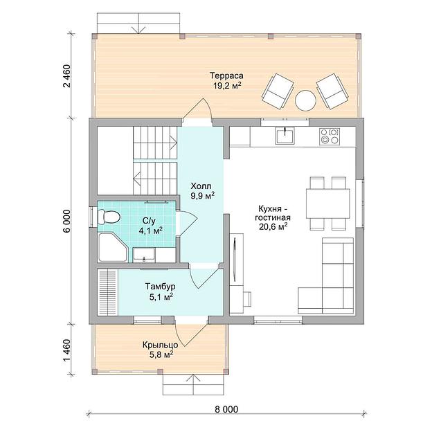Проект дома «Шведский 2» white box фото 9