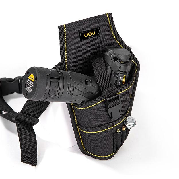 Ящики, сумки для инструментов Deli Поясная сумка-кобура монтажника Deli DL430004 260 x 150 мм, 4 кармана, ткань Оксфорд 600D фото 2