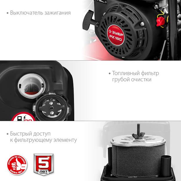 Виброплита бензиновая для грунта ЗУБР ГРУНТ-15 кН, 6,5 л. с., 4800 Вт. «Мастер» (ВПБ-15 Г) фото 8