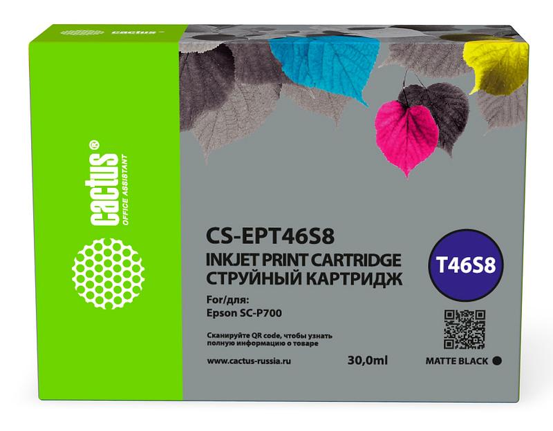 Картридж струйный Cactus CS-EPT46S8 T46S8 черный (30мл) для Epson SureColor SC-P700 фото 1