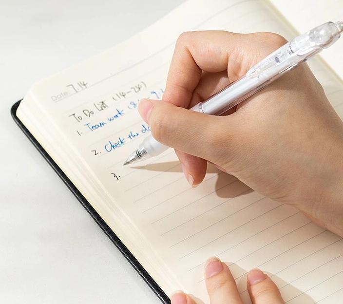 Ручка гелев. Deli Smoos EG057-BL син. черн. (12шт) линия 0.5мм фото 2