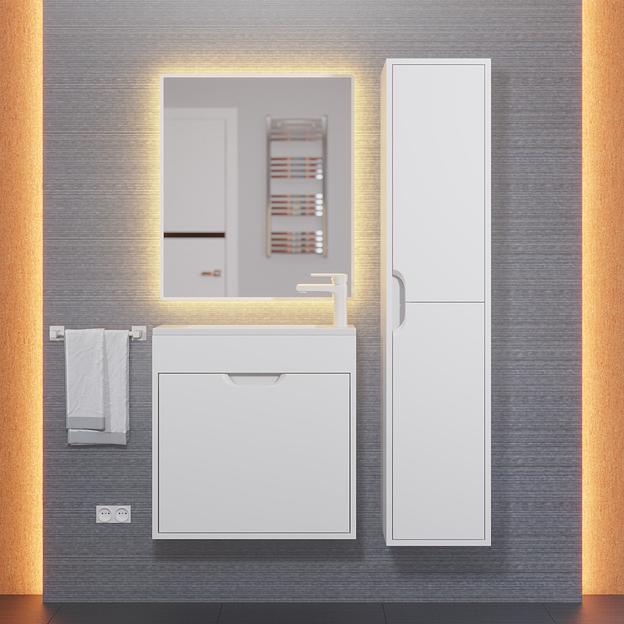 Тумба под раковину для ванной Uperwood Modul 60 см, подвесная, матовая, белая  фото 7