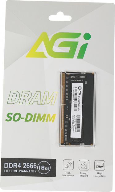 Память DDR4 16Gb 2666MHz AGi AGI266616SD138 SD138 RTL PC4-21300 CL19 SO-DIMM 260-pin 1.2В Ret фото 2