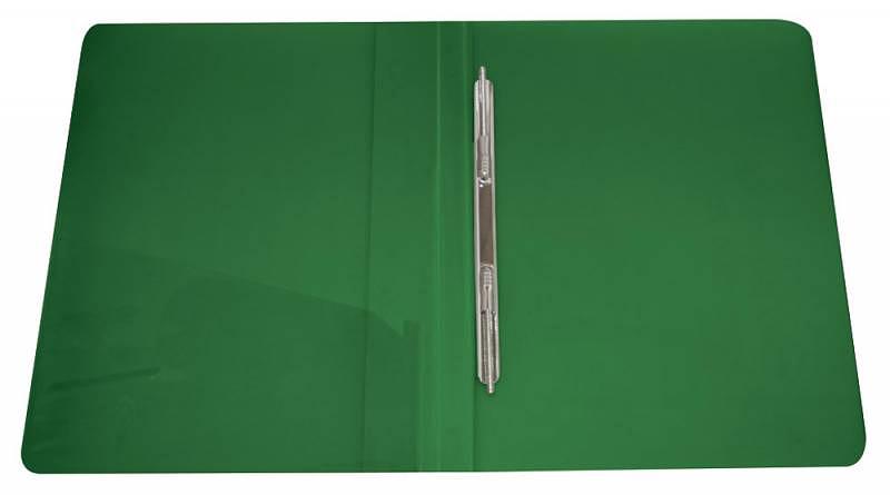 Папка метал.пруж.скоросш. Бюрократ -PZ07PGREEN A4 пластик 0.7мм внут.и торц.карм зеленый фото 2