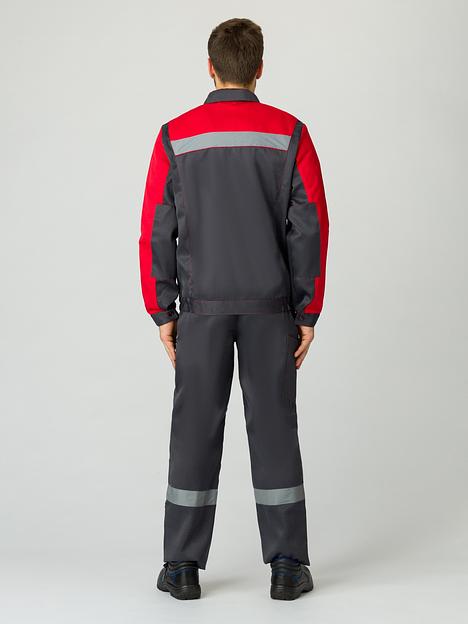 Костюм Сфера NEW (ткань Смесовая,210) полукомбинезон, темно-серый/красный, 52-54/ 170-176 фото 2