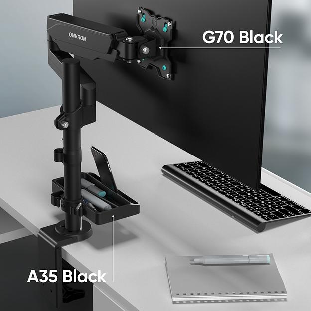 ONKRON A35 органайзер для настольного кронштейна, чёрный фото 3