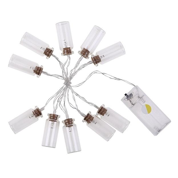 Neon-night 303-096 Гирлянда светодиодная «Баночки» 1.5 м, 10 LED, прозрачный ПВХ, цвет свечения теплый белый, 2 х АА (батарейки не в комплекте) фото 1