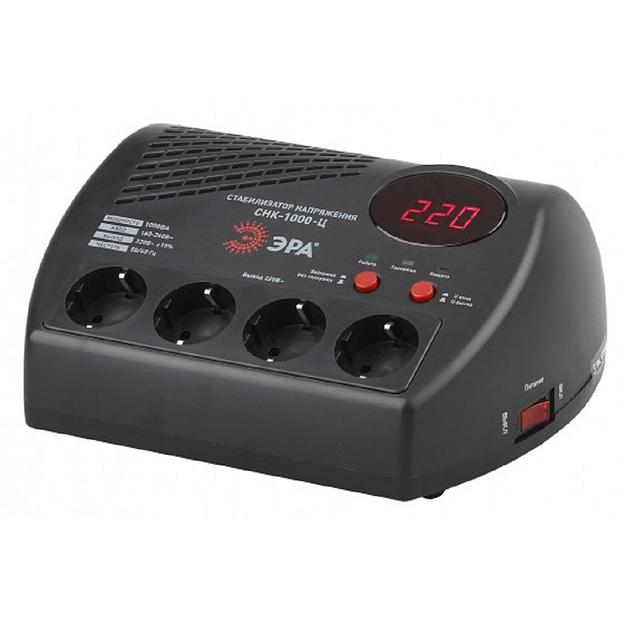 ЭРА Б0031072 СНК-1000-Ц Стабилизатор напр. компакт, ц.д., 160-260В/220В, 1000ВА фото 1