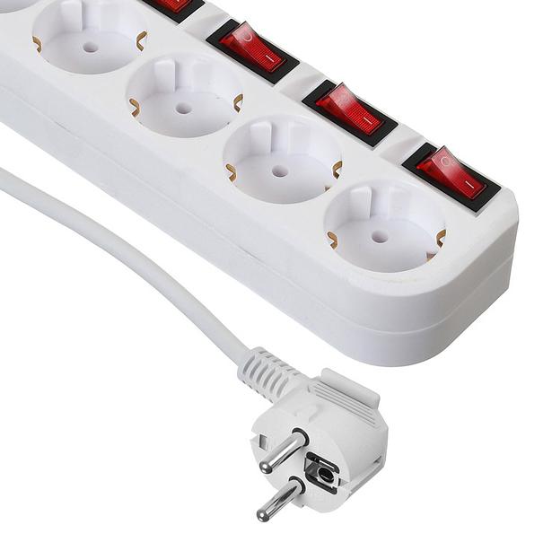 Сетевой фильтр Buro 500SH-5-SW-W 5м (5 розеток) белый (коробка) фото 3