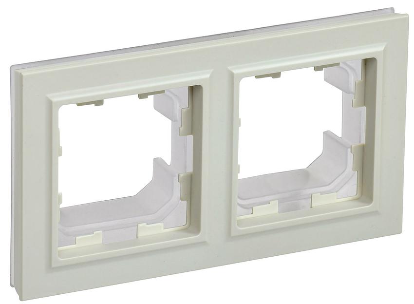 IEK BR-M22-44-K10 BRITE Рамка 2-мест. IP44 РУ-2-БрКр-44 беж. фото 1