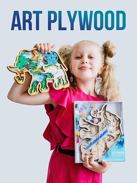 Набор для творчества раскраска-антистресс «Слон» Art Plywood, опт фото 7