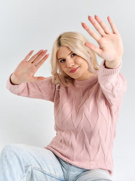 Джемпер женский «Заря» розовый ОПТ фото 4