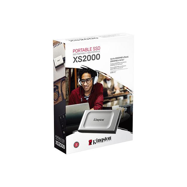 Внешний SSD диск  Kingston  XS2000  SXS2000/500G  500GB  USB-C  Серебристый фото 3