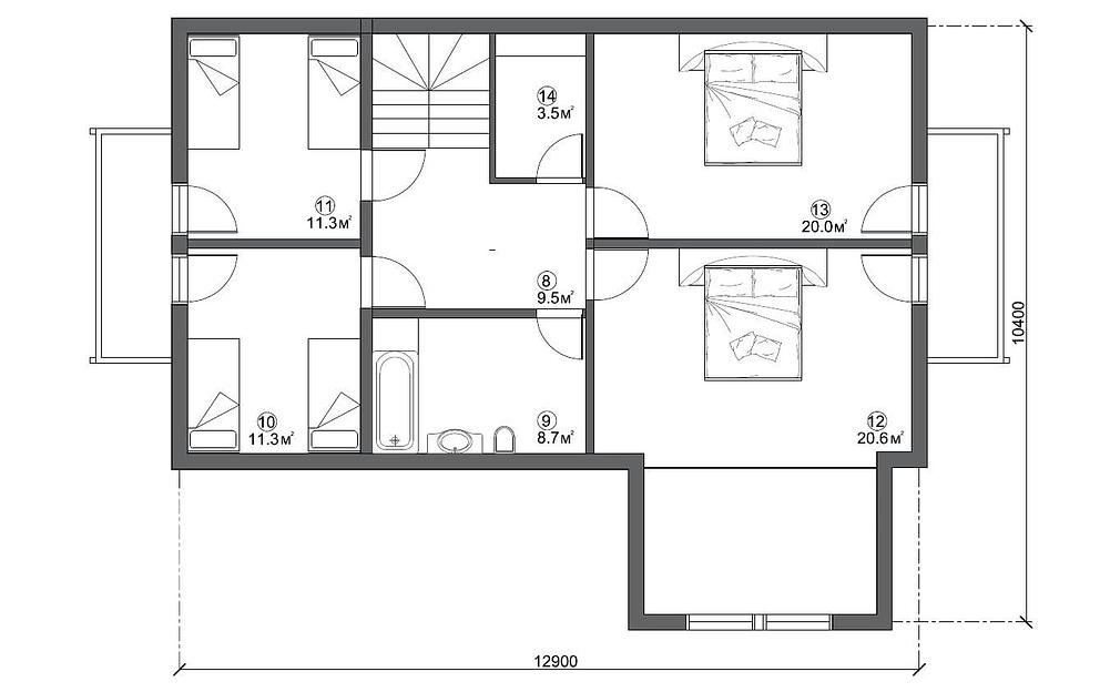 Проект каркасного дома «Дом КД-70-20» под ключ фото 3