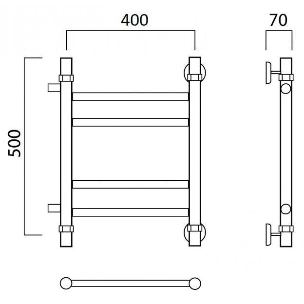 Полотенцесушитель водяной Роснерж Прямая L107011 50x40 с боковым подключением 400 групповой фото 2
