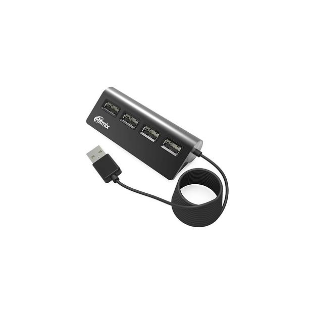 Хаб (разветвитель) Ritmix CR-2400, черный фото 1