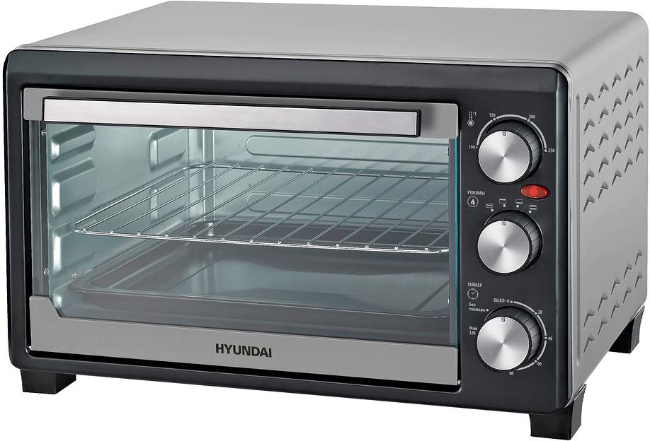 Мини-печь Hyundai MIO-HY072 23л. 1500Вт серебристый/черный фото 1