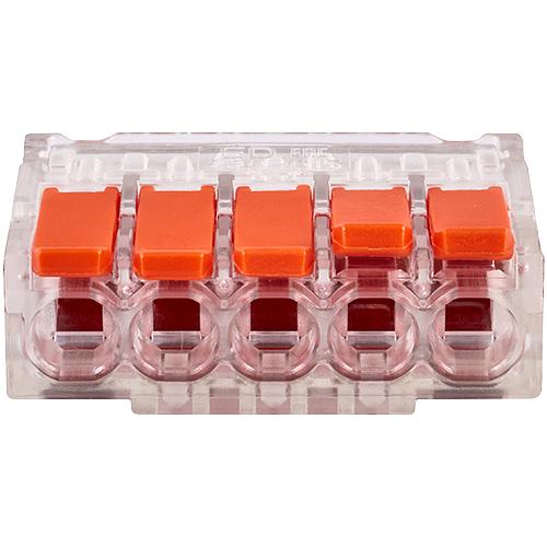 Клемма соединительная 5-контактная Elеctrodeel ED 230-615, сечение 0,5-6,0 мм2, 41А/450В (упаковка 40 штук) фото 3