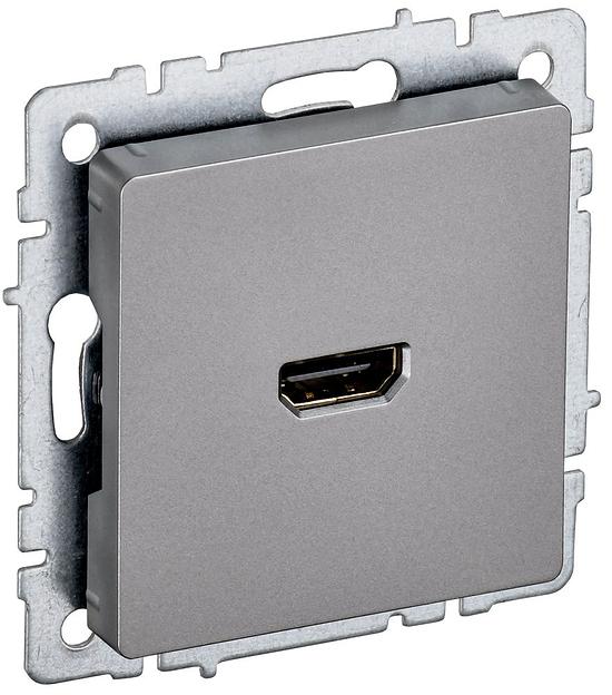 BRITE Розетка HDMI РHDMI-0-БрС сталь фото 1