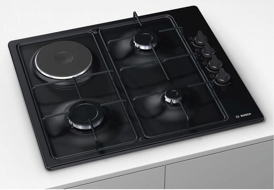 Газовая варочная поверхность Bosch PBY6C6B62O черный фото 3