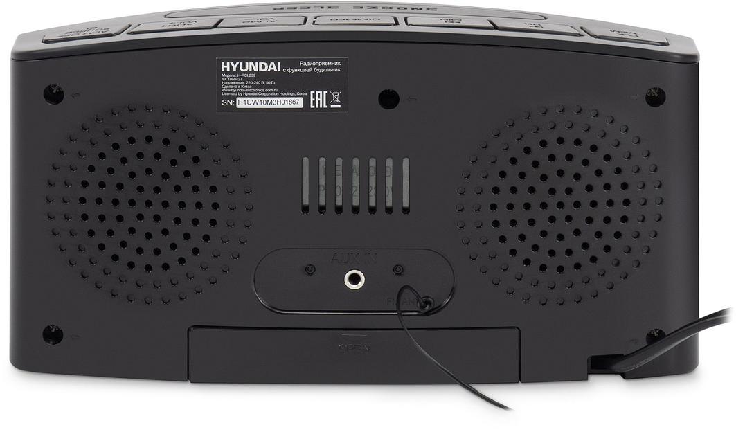 Радиобудильник Hyundai H-RCL238 черный LCD подсв:белая часы:цифровые FM фото 8