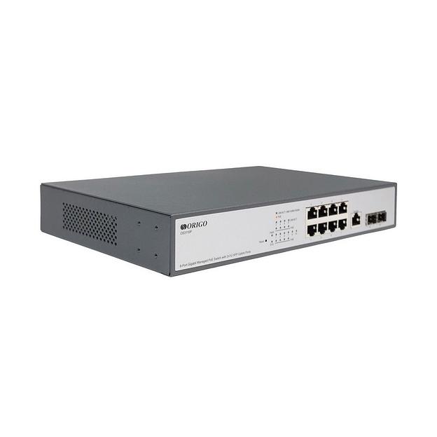 ORIGO OS3110P/135W/A1A Управляемый L2 PoE-коммутатор 8x1000Base-T PoE+, 2x1000Base-X SFP, PoE-бюжет 135 Вт фото 1